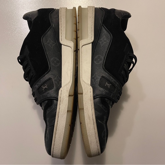 Louis Vuitton trainer low black monogram eclipse leather US11 men’s sneaker - Picture 4 of 15